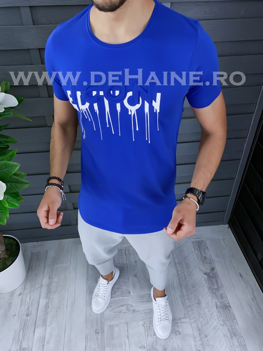 Tricou barbati albastru slim fit zr b1009 p14-1